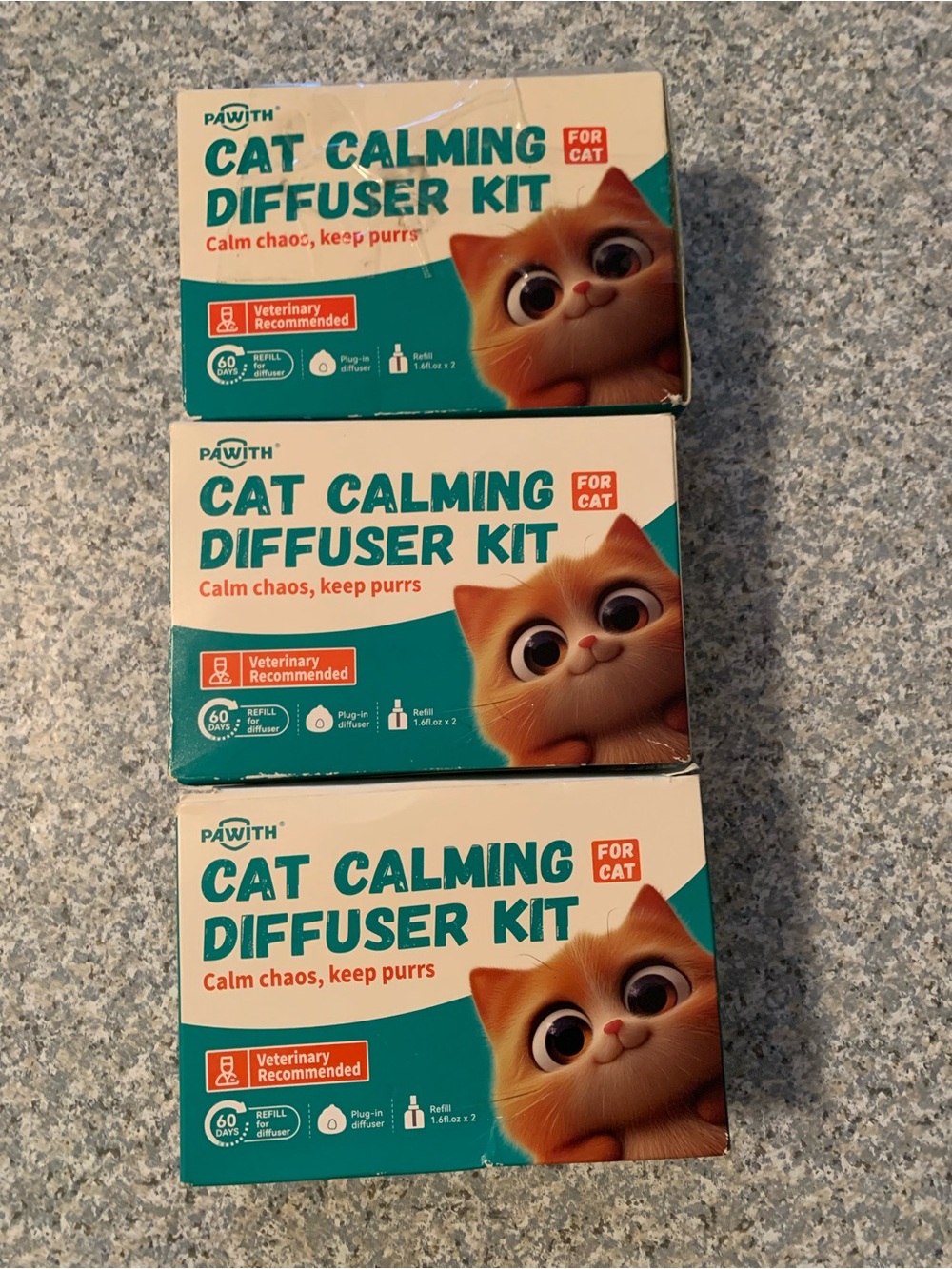 3 Pawith Cat Calming Diffuser Kits Exp 2029